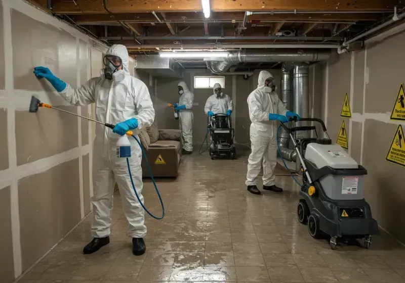 Basement Moisture Removal and Structural Drying process in Shell Lake, WI